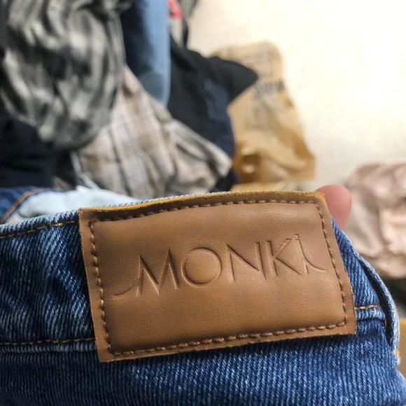 Blue patchwork jeans Monki - Picture 3 of 4